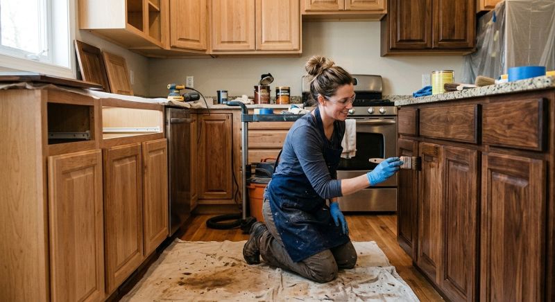 Kitchen Cabinet Staining in Muncie, IN